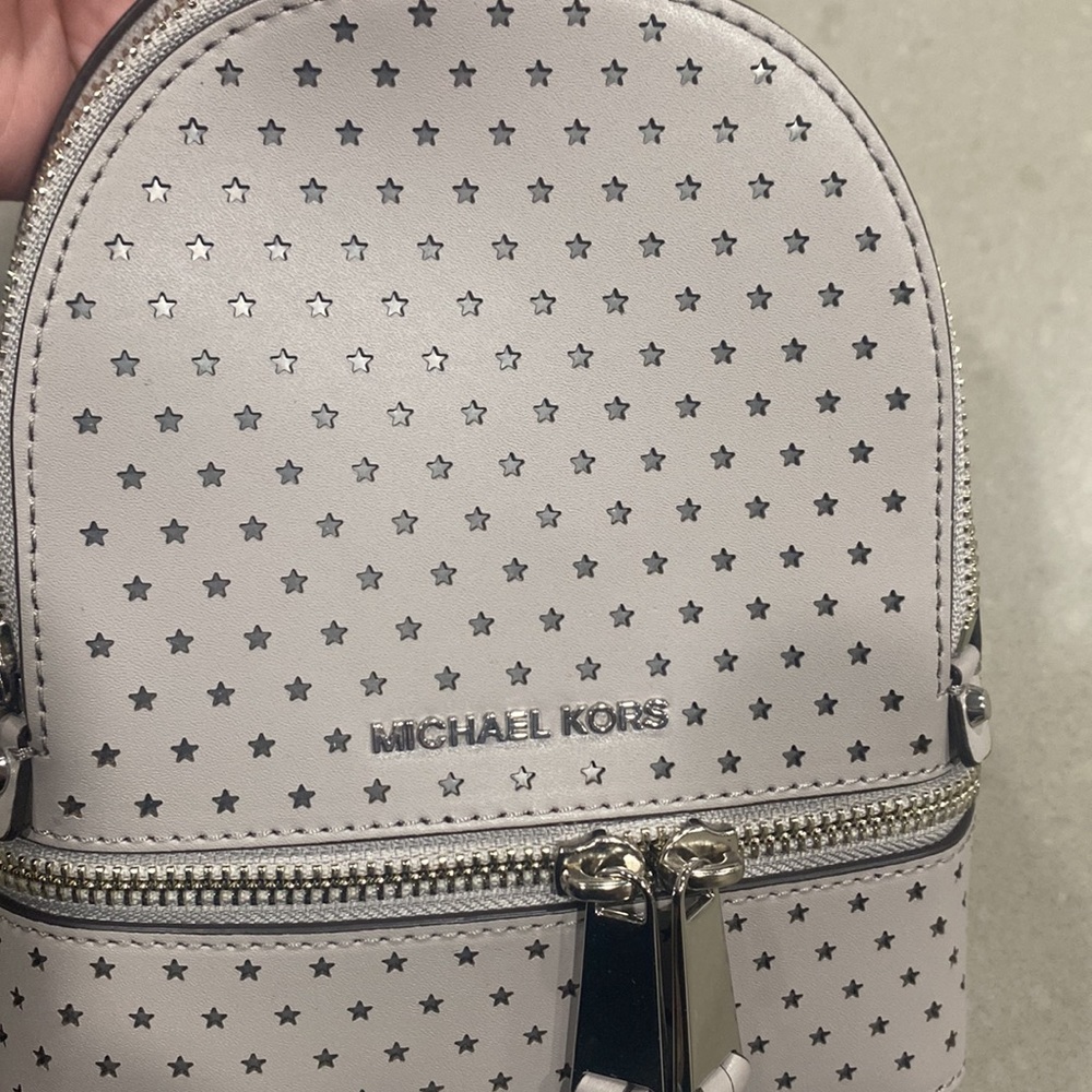 NWT michael kors rhea star mini backpack grey - Picture 2 of 13